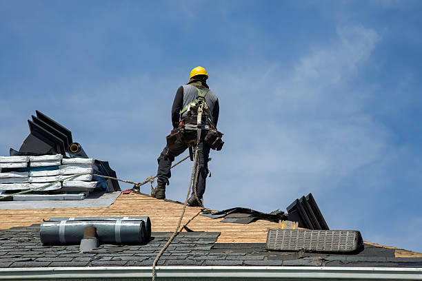 Professional Gutter Installation technician working in Pond Eddy, NY